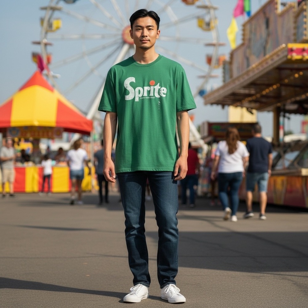 Coca-Cola Sprite Graphic Tee Mens XLT Green Heather Short Sleeve Retro Logo‎